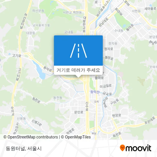 동원터널 지도