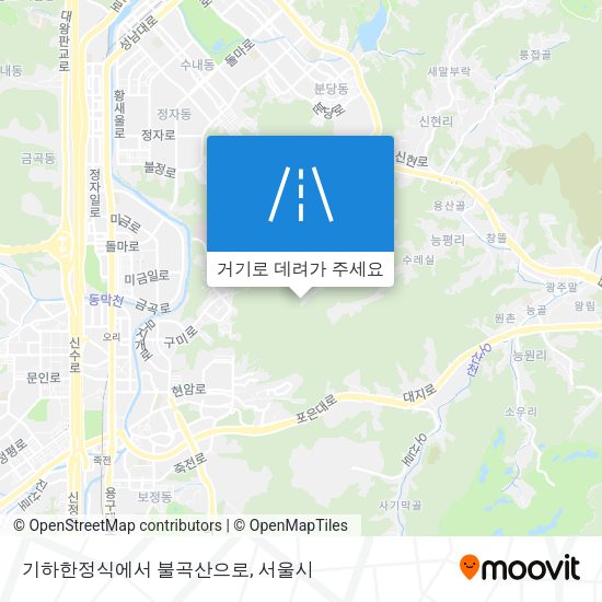 기하한정식에서 불곡산으로 지도