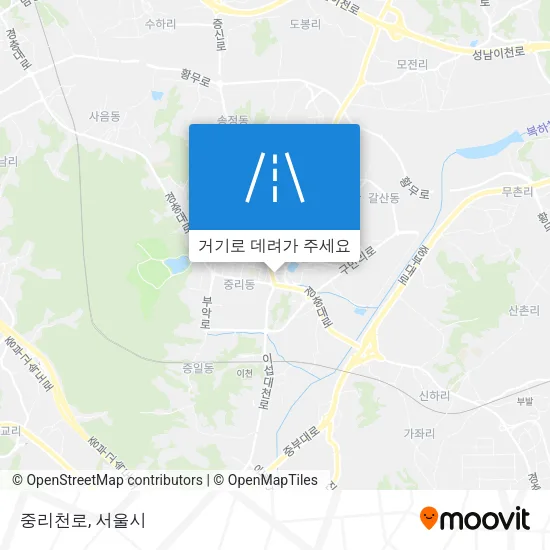 중리천로 지도