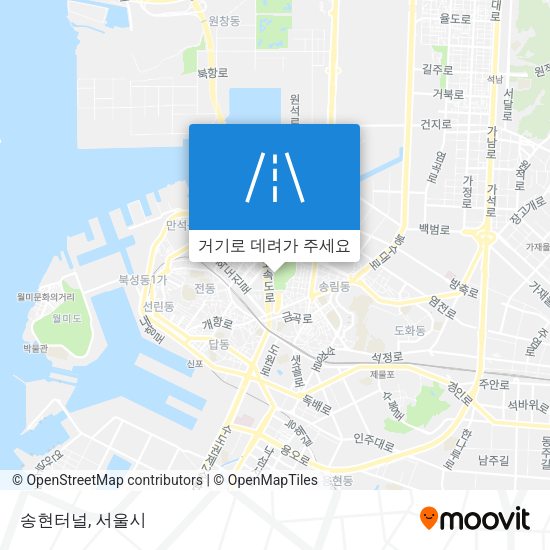 송현터널 지도