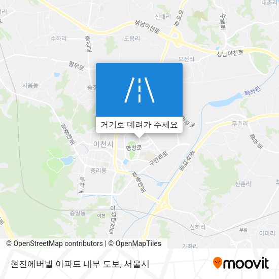 현진에버빌 아파트 내부 도보 지도