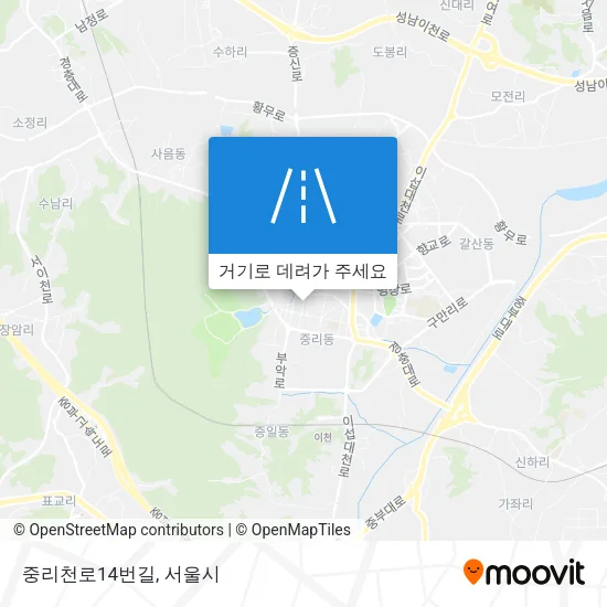 중리천로14번길 지도