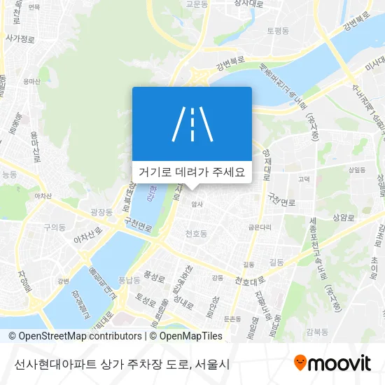 선사현대아파트 상가 주차장 도로 지도