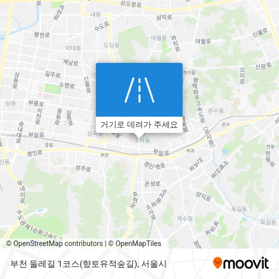 부천 둘레길 1코스(향토유적숲길) 지도