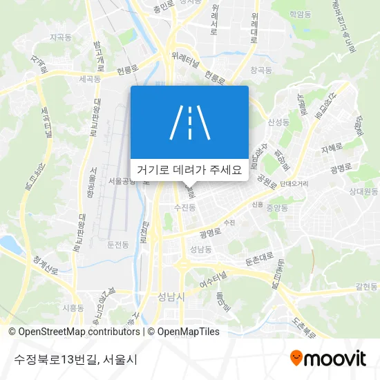수정북로13번길 지도