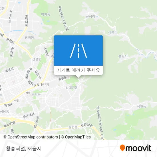 황송터널 지도