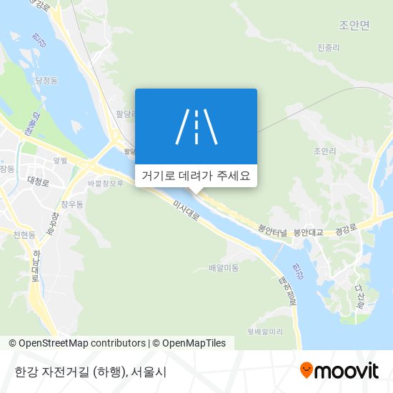 한강 자전거길 (하행) 지도