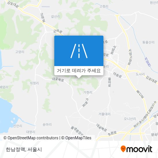 한남정맥 지도