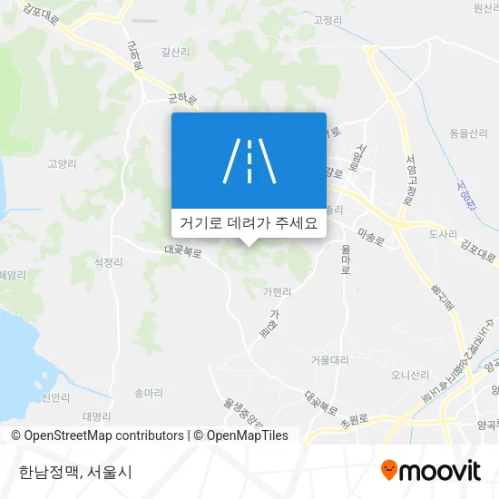 한남정맥 지도