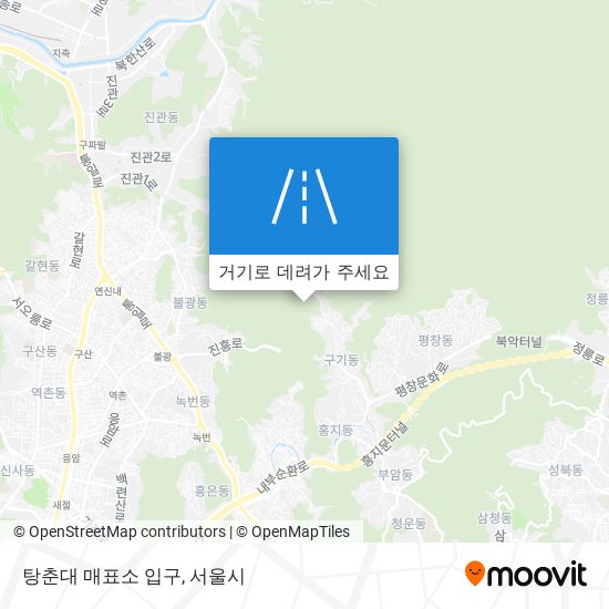 탕춘대 매표소 입구 지도