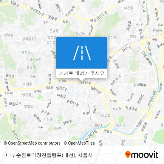 내부순환로마장진출램프(내선) 지도