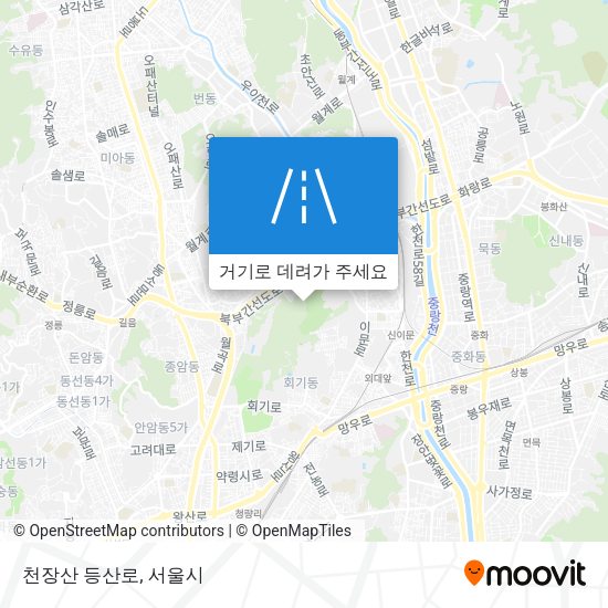 천장산 등산로 지도