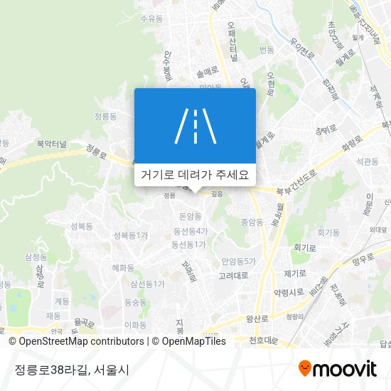 정릉로38라길 지도