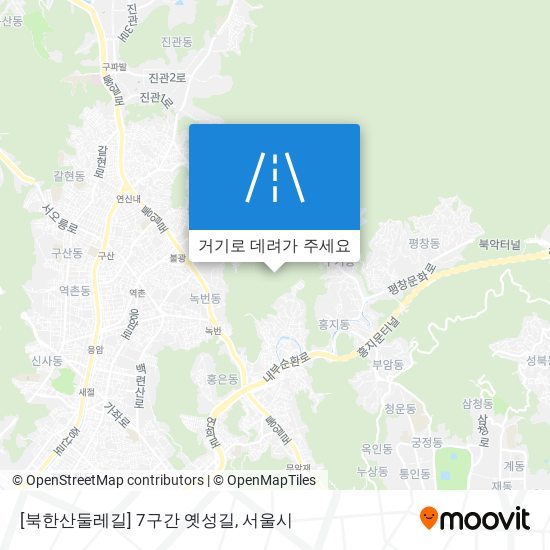[북한산둘레길] 7구간 옛성길 지도