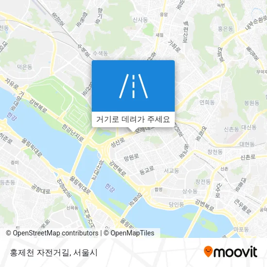 홍제천 자전거길 지도