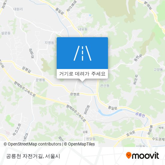 공릉천 자전거길 지도