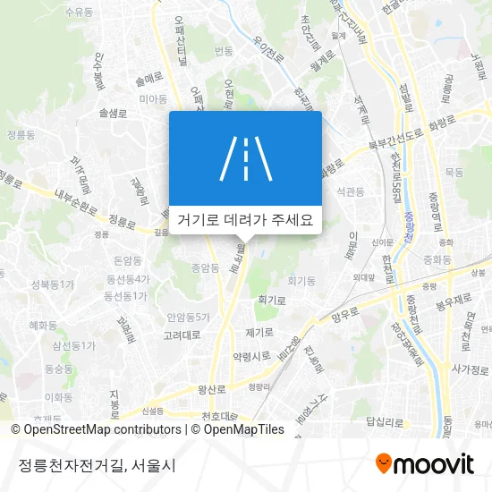 정릉천자전거길 지도