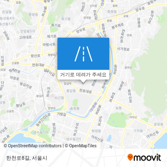한천로8길 지도