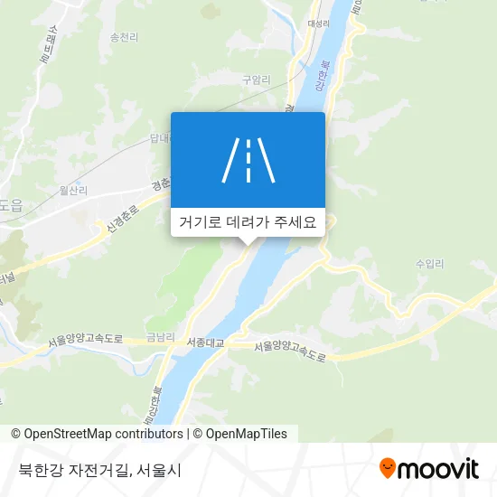 북한강 자전거길 지도