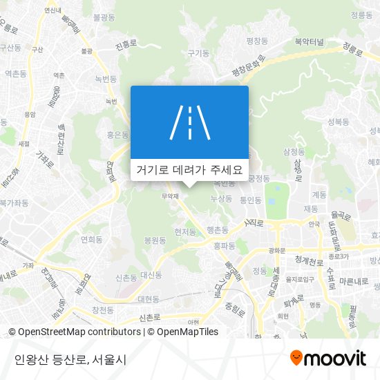 인왕산 등산로 지도