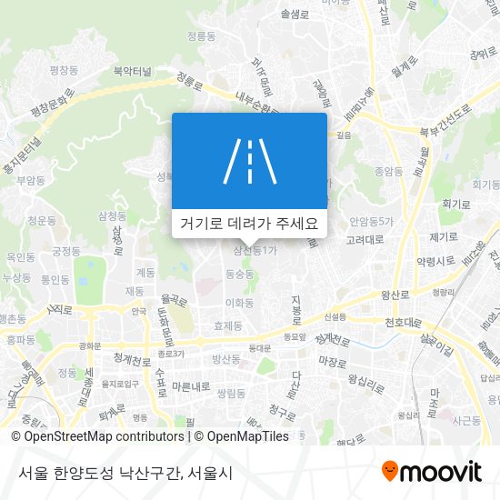 서울 한양도성 낙산구간 지도