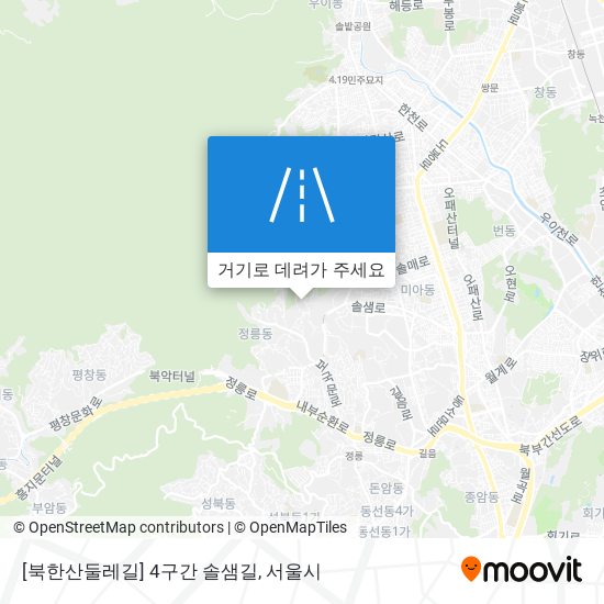[북한산둘레길] 4구간 솔샘길 지도