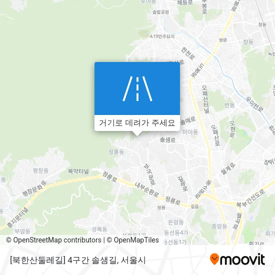 [북한산둘레길] 4구간 솔샘길 지도