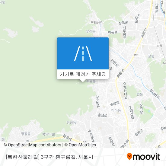 [북한산둘레길] 3구간 흰구름길 지도