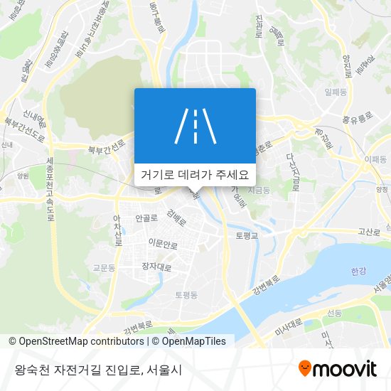 왕숙천 자전거길 진입로 지도