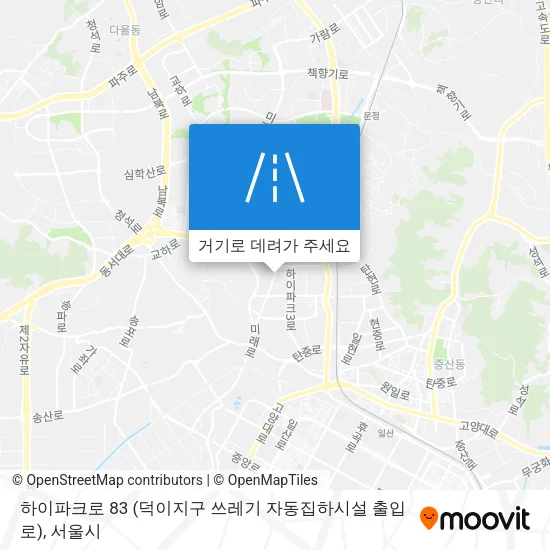 하이파크로 83 (덕이지구 쓰레기 자동집하시설 출입로) 지도