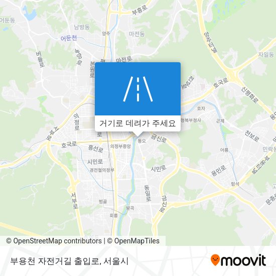부용천 자전거길 출입로 지도