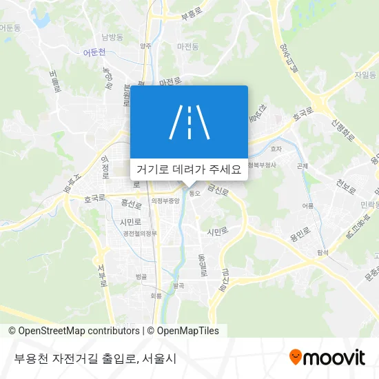 부용천 자전거길 출입로 지도