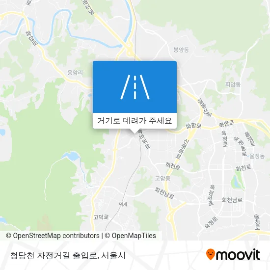 청담천 자전거길 출입로 지도