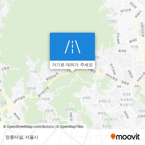 정릉터널 지도