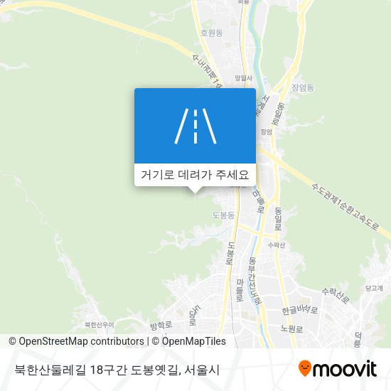 북한산둘레길 18구간 도봉옛길 지도