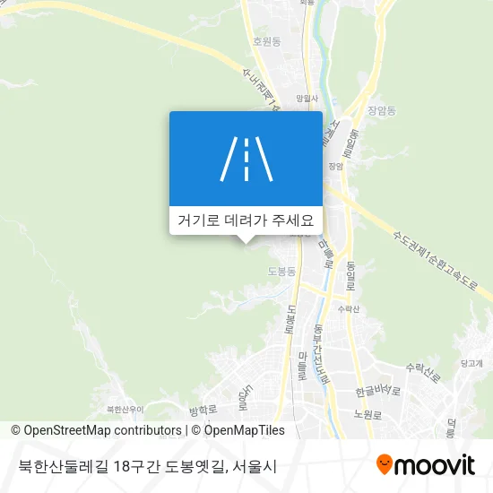 북한산둘레길 18구간 도봉옛길 지도