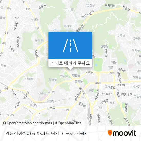인왕산아이파크 아파트 단지내 도로 지도
