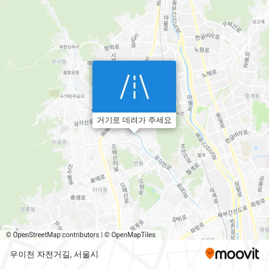 우이천 자전거길 지도