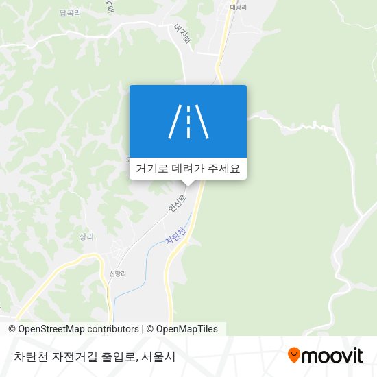 차탄천 자전거길 출입로 지도
