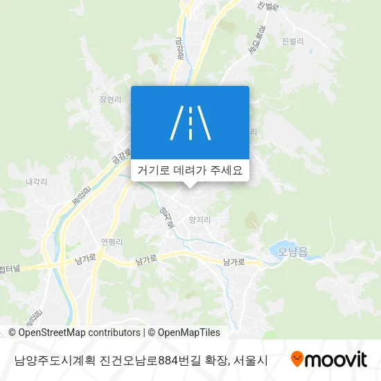 남양주도시계획 진건오남로884번길 확장 지도