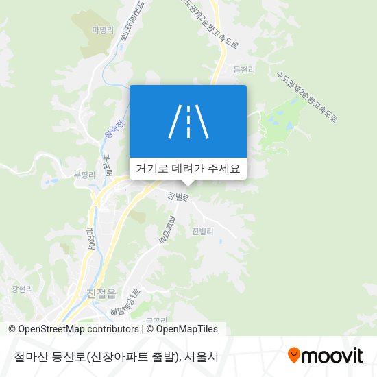 철마산 등산로(신창아파트 출발) 지도