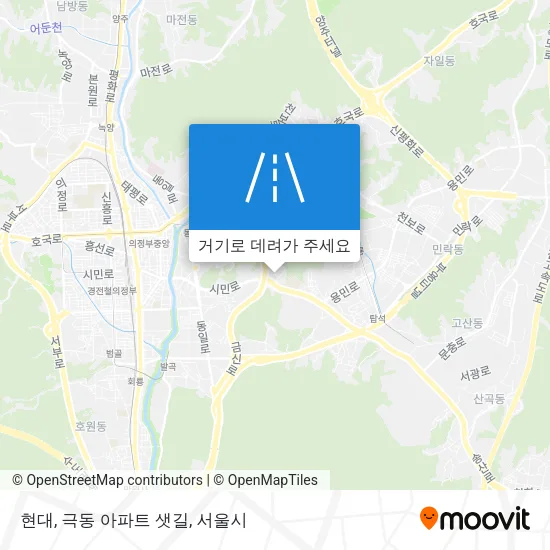 현대, 극동 아파트 샛길 지도