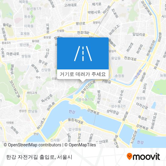 한강 자전거길 출입로 지도