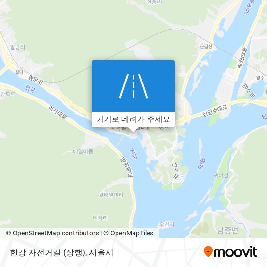 한강 자전거길 (상행) 지도