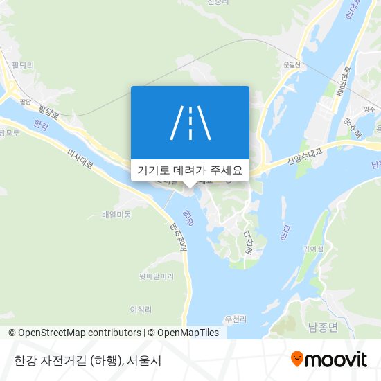 한강 자전거길 (하행) 지도