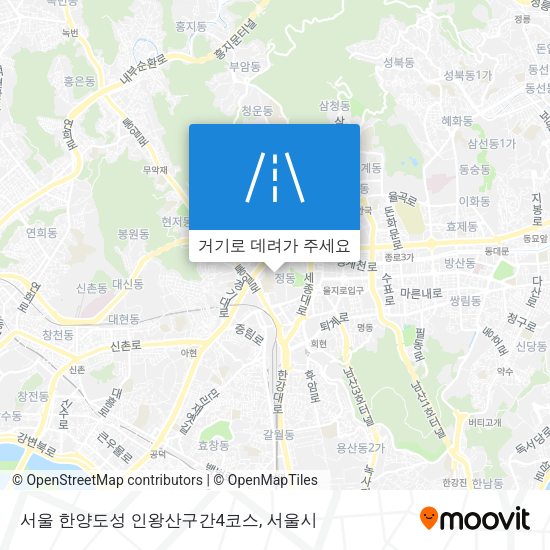 서울 한양도성 인왕산구간4코스 지도