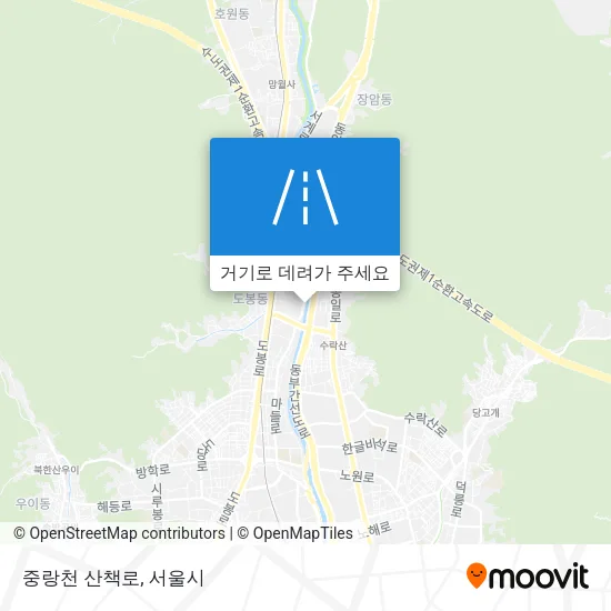 중랑천 산책로 지도