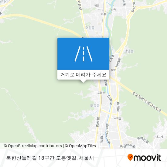 북한산둘레길 18구간 도봉옛길 지도