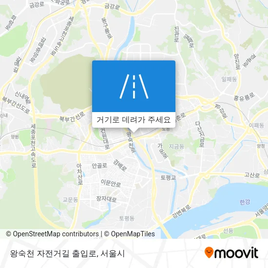 왕숙천 자전거길 출입로 지도
