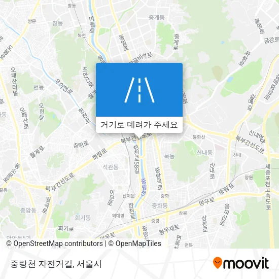 중랑천 자전거길 지도